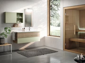 CHANGE CHA05 - Wall-mounted single vanity unit with drawers by Gruppo Geromin - view 2